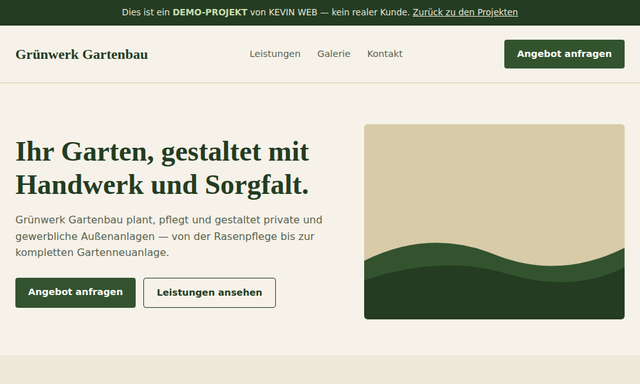Demo-Website Grünwerk Gartenbau