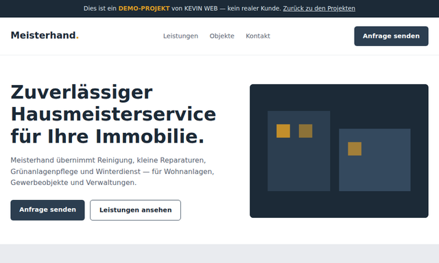 Demo-Website Meisterhand Hausmeisterservice