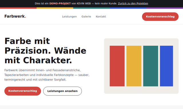 Demo-Website Farbwerk Malerbetrieb