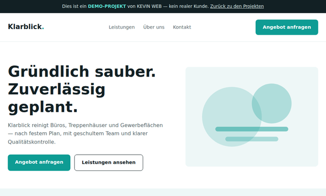 Demo-Website Klarblick Gebäudereinigung